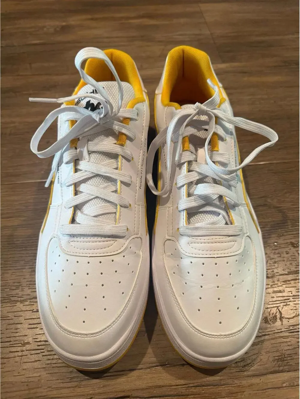 Puma Porsche Legacy Caven 2.0 Sneakers Yellow/White Sz 13 EUC